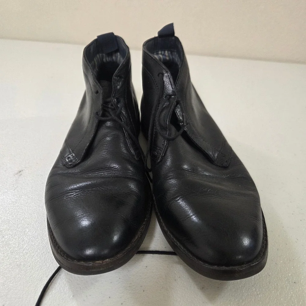 Hush Puppies Mens Black Leather Chukka Boots HM01046-001 Size‎ 7.5 Medium